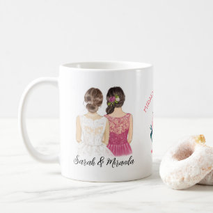 Taza De Café Elegante Invitación de la dama de honor floral