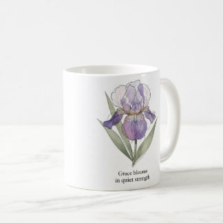 Taza De Café Elegante Iris Bloom Watercolor Mug