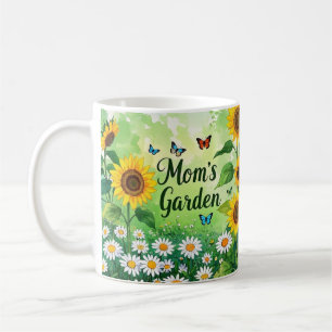 Taza De Café Elegante jardín florido de mamá