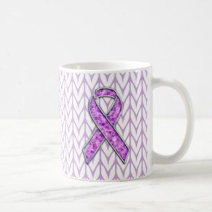 Taza De Café Elegante juego de conciencia de la cinta rosa de c