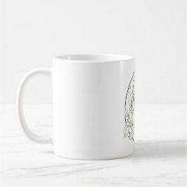 Taza De Café Elegante letra floral C – Monograma botánico minim
