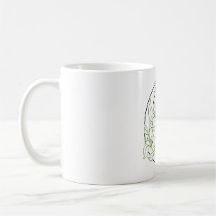 Taza De Café Elegante letra floral C – Monograma botánico minim