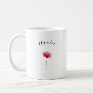 Taza De Café Elegante Lindo Sofisticado Nombrado Romántico Flor