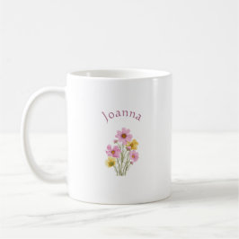 Taza De Café Elegante Lindo Sofisticado Nombrado Romántico Flor