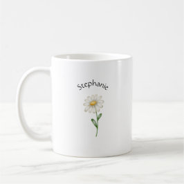 Taza De Café Elegante Lindo Sofisticado Nombrado Romántico Flor