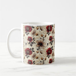 Taza De Café Elegante Lindo Sofisticado Rústico Romántico Flora