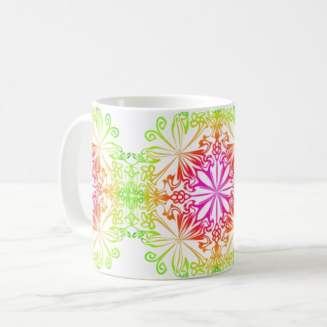 Taza De Café Elegante manala botánica colorida (Anverso izquierdo)