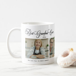 Taza De Café Elegante Mejor Abuela del Mundo 4 Collage de Fotos