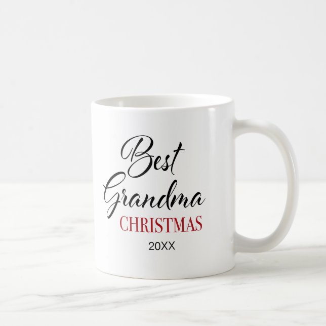 Taza De Café Elegante Mejor Navidades Abuela Foto Café Mug (Derecha)