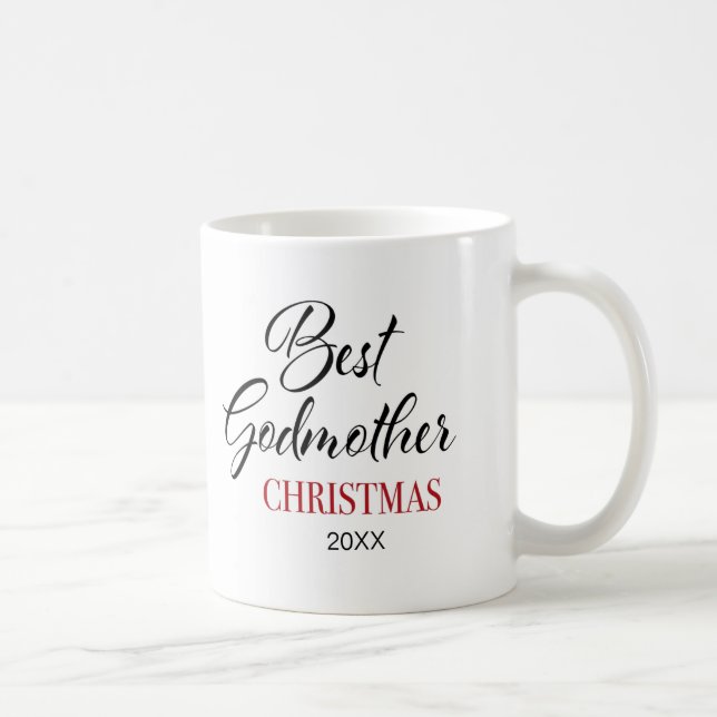 Taza De Café Elegante mejor padrino Navidades Foto Café Mug (Derecha)