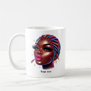 Taza De Café Elegante Melanina Brillante Chic Afroamericana Urb
