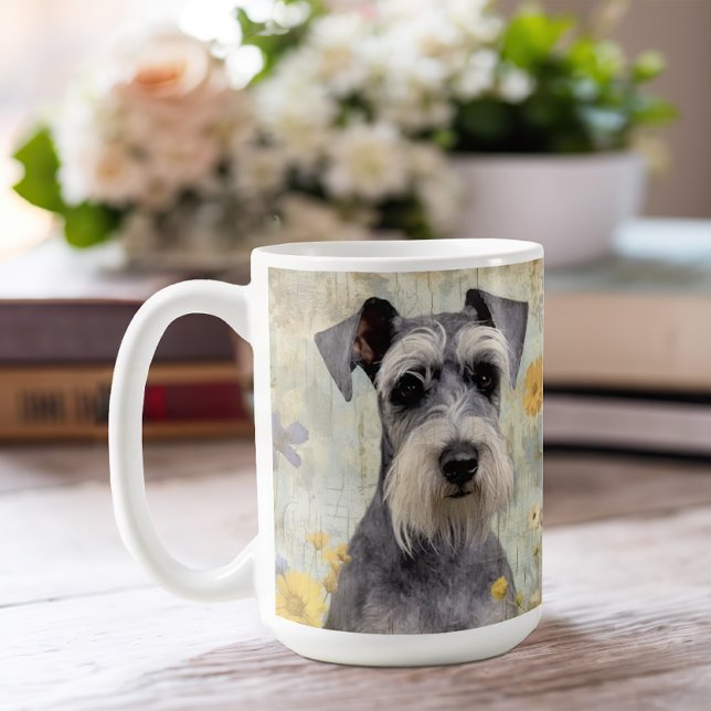 Taza De Café Elegante Mini Schnauzer (Add some cuteness to your morning coffee with this pretty Schnauzer mug.)