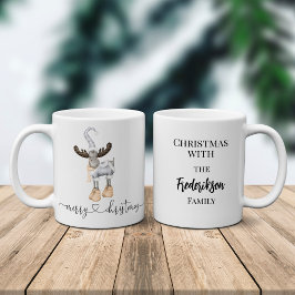 Taza De Café Elegante Minimalismo Nórdico Feliz Navidad