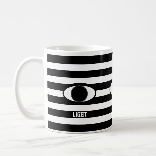 Taza De Café Elegante mirada abstracta sobre rayas en blanco y  (Izquierda)