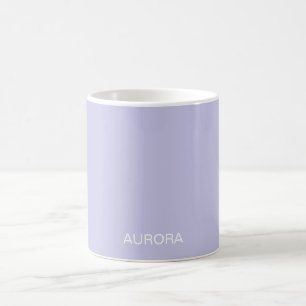 Taza De Café Elegante Misty Lilac Nombre Personalizado -