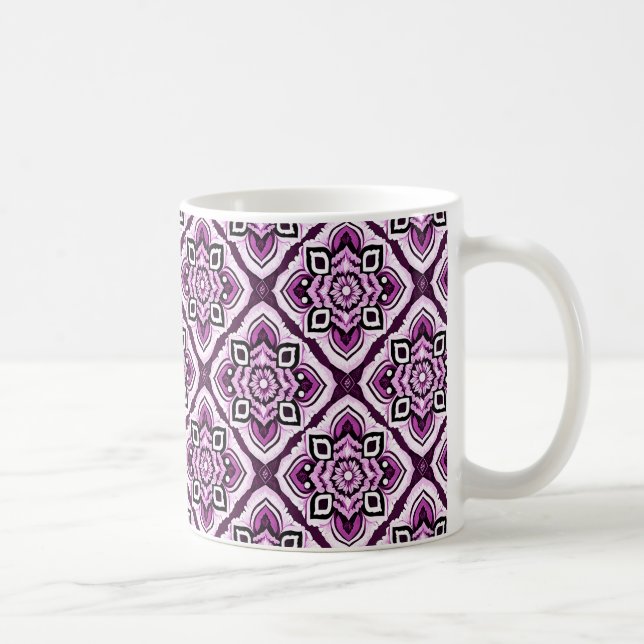 Taza De Café Elegante Moda Boho Mandala Patrón floral (Derecha)