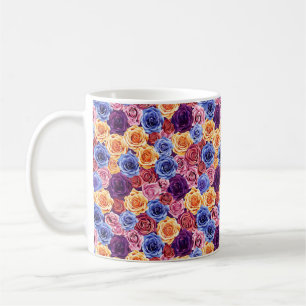 Taza De Café Elegante Moda Colorido Elegante Rosas Modernos