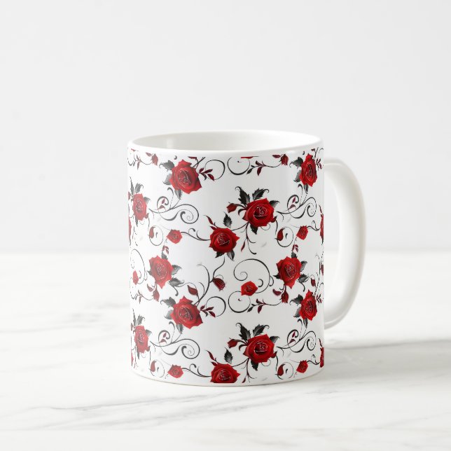 Taza De Café Elegante Moda Cuta Sofisticada Floral Romántica (Anverso derecho)