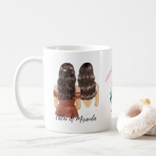 Taza De Café Elegante Moda floral Brunette Bridesmaid Propuesta