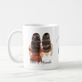 Taza De Café Elegante Moda floral Brunette Bridesmaid Propuesta
