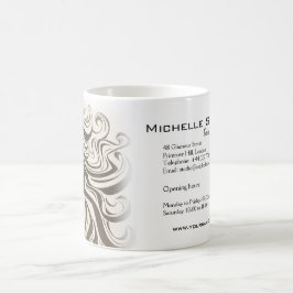 Taza De Café Elegante Moda Sepia Wavy Hairstyle Extensiones de