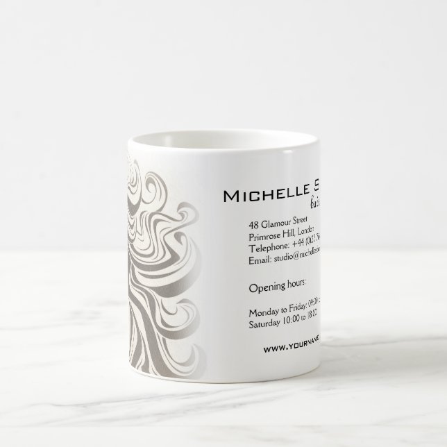 Taza De Café Elegante Moda Sepia Wavy Hairstyle Extensiones de  (Centro)