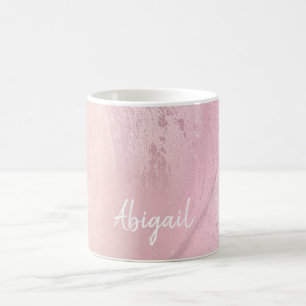 Taza De Café Elegante moderno chic ombre rosa dorado mármol bri