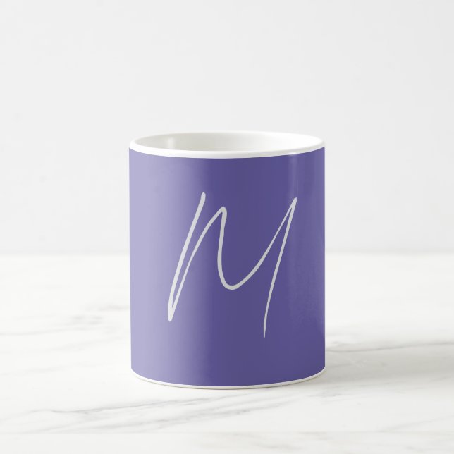 Taza De Café Elegante Moderno Plano Monograma de Nombre Propio (Centro)