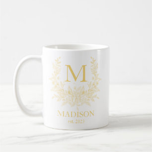 Taza De Café Elegante Monograma café personalizado Mug