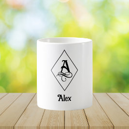 Taza De Café Elegante Monograma Inicial Geométrico A