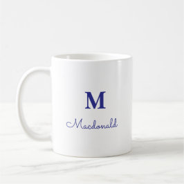 Taza De Café Elegante Monograma Personalizado Simple