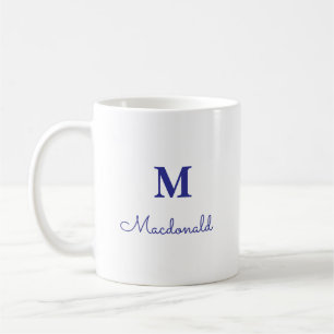 Taza De Café Elegante Monograma Personalizado Simple