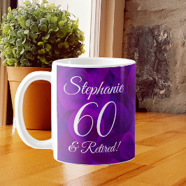 Taza De Café Elegante morado 60 y retiro jubilado