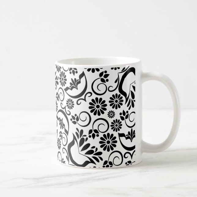 Taza De Café Elegante Mug blanco y negro (Derecha)