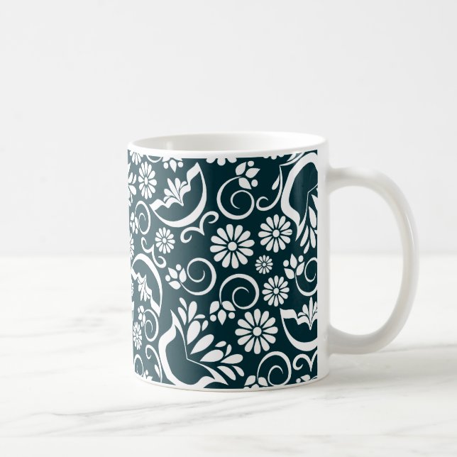 Taza De Café Elegante Mug blanco y negro (Derecha)