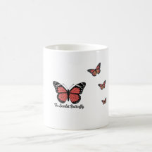 Elegante Mug con diseño de mariposa escarlata