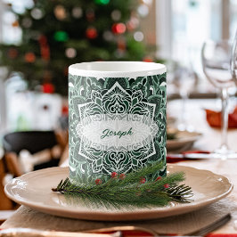 Taza De Café Elegante Mug de Mandala Verde