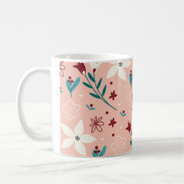 Taza De Café Elegante Mug Floral Clásico