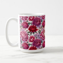 Taza De Café Elegante Mug Floral Personalizada