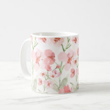 Elegante Mug Floral Rosa
