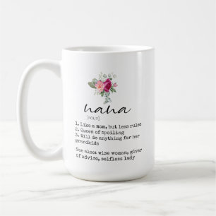 Taza De Café Elegante Nana Definition Floral 15oz Coffee Mug