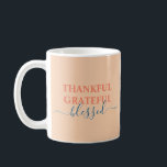Taza De Café Elegante naranja agradecido bendecido<br><div class="desc">Elegante naranja agradecido tazón de café bendecido</div>