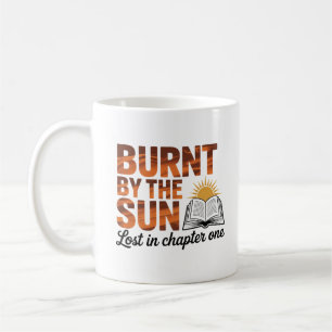 Taza De Café Elegante Naranja quemado y cita literaria negra