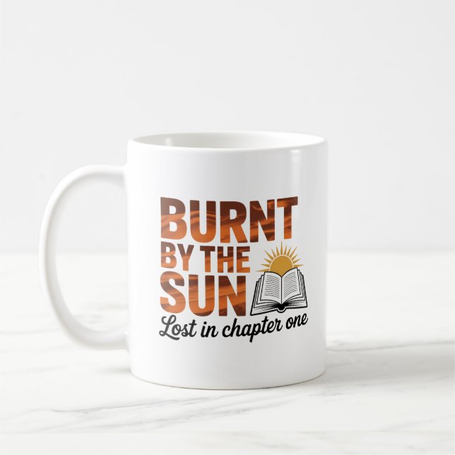 Taza De Café Elegante Naranja quemado y cita literaria negra (Izquierda)