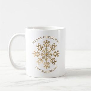 Taza De Café Elegante Navidades de nombres de copos de nieve de