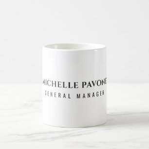 Taza De Café Elegante Negro y Blanco Simple Sencillo Profesiona