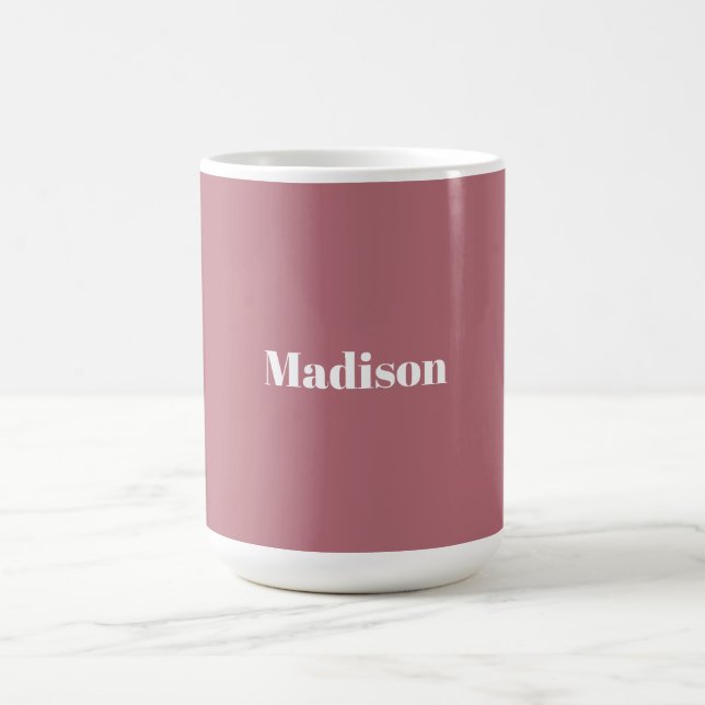 Taza De Café Elegante nombre blanco Rosa Minimalista dorado (Centro)