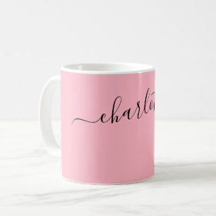 Taza De Café Elegante nombre de color rosa flor de cerezo