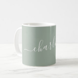 Taza De Café Elegante nombre personalizado con letra script mod