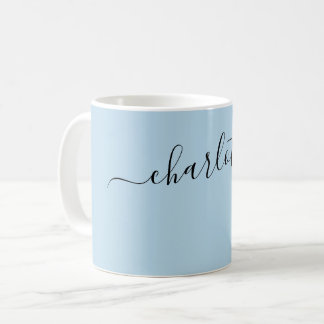 Taza De Café Elegante nombre personalizado de color azul Columb